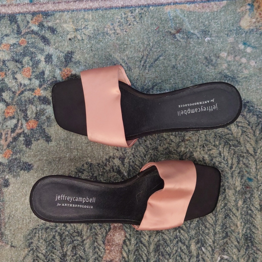 Jeffrey Campbell for anthropologie black and pink satin mule size 9 1/2 - Picture 2 of 4